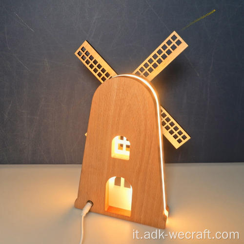 Decorazione domestica lampada in legno lampada a vento design luce notturno